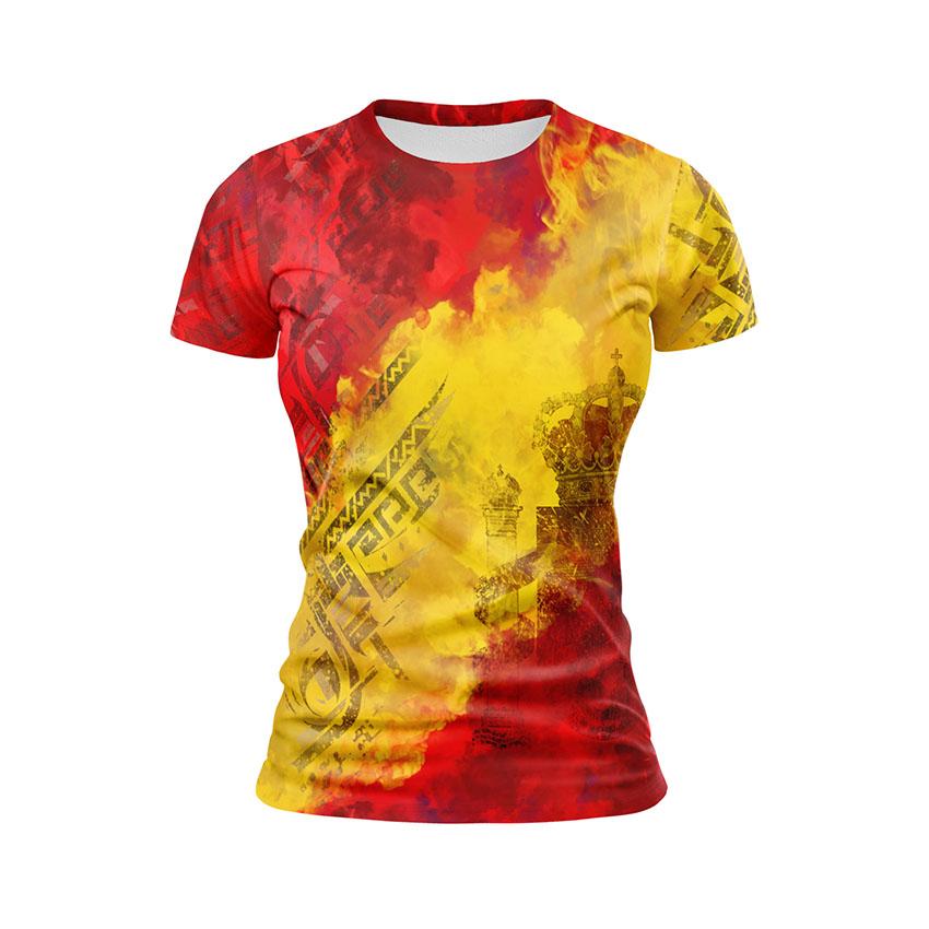 Women's Spain Flag Athletic T-Shirt - Slim Fit Spanish Souvenir Sports Tee