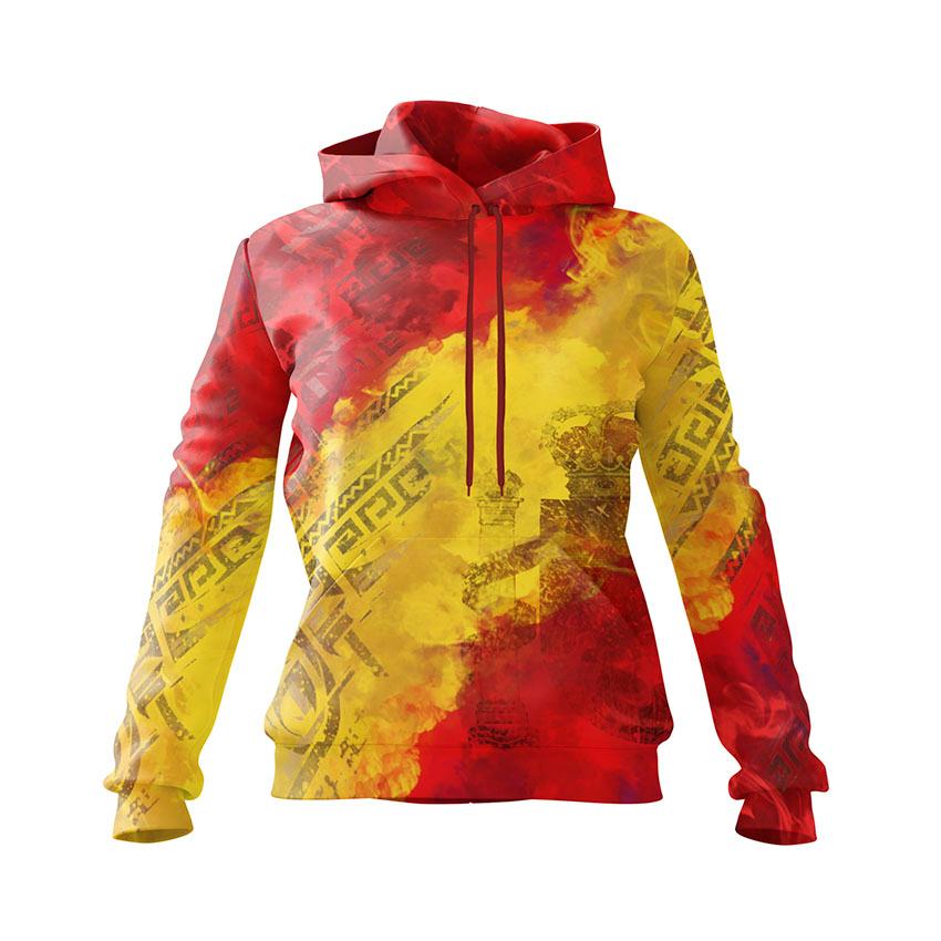 Women's Spain Map Graphic Hoodie Soft Fleece Souvenir Sweatshirt
