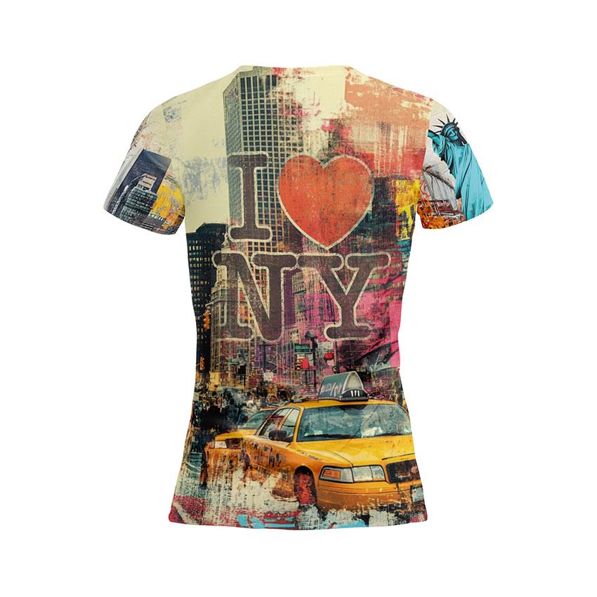 Statue of Liberty Graphic Athletic Shirt Women's NYC Workout Top
