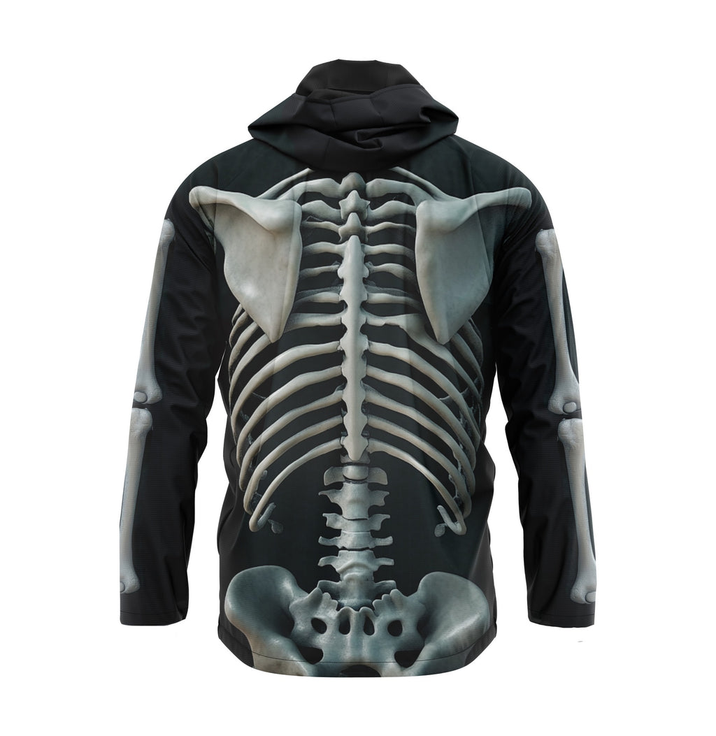 X-Ray Skelett-Grafik Windbreaker-Jacke
