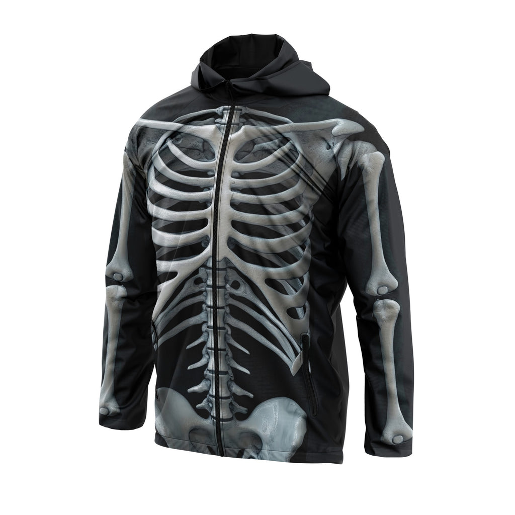 X-Ray Skelett-Grafik Windbreaker-Jacke