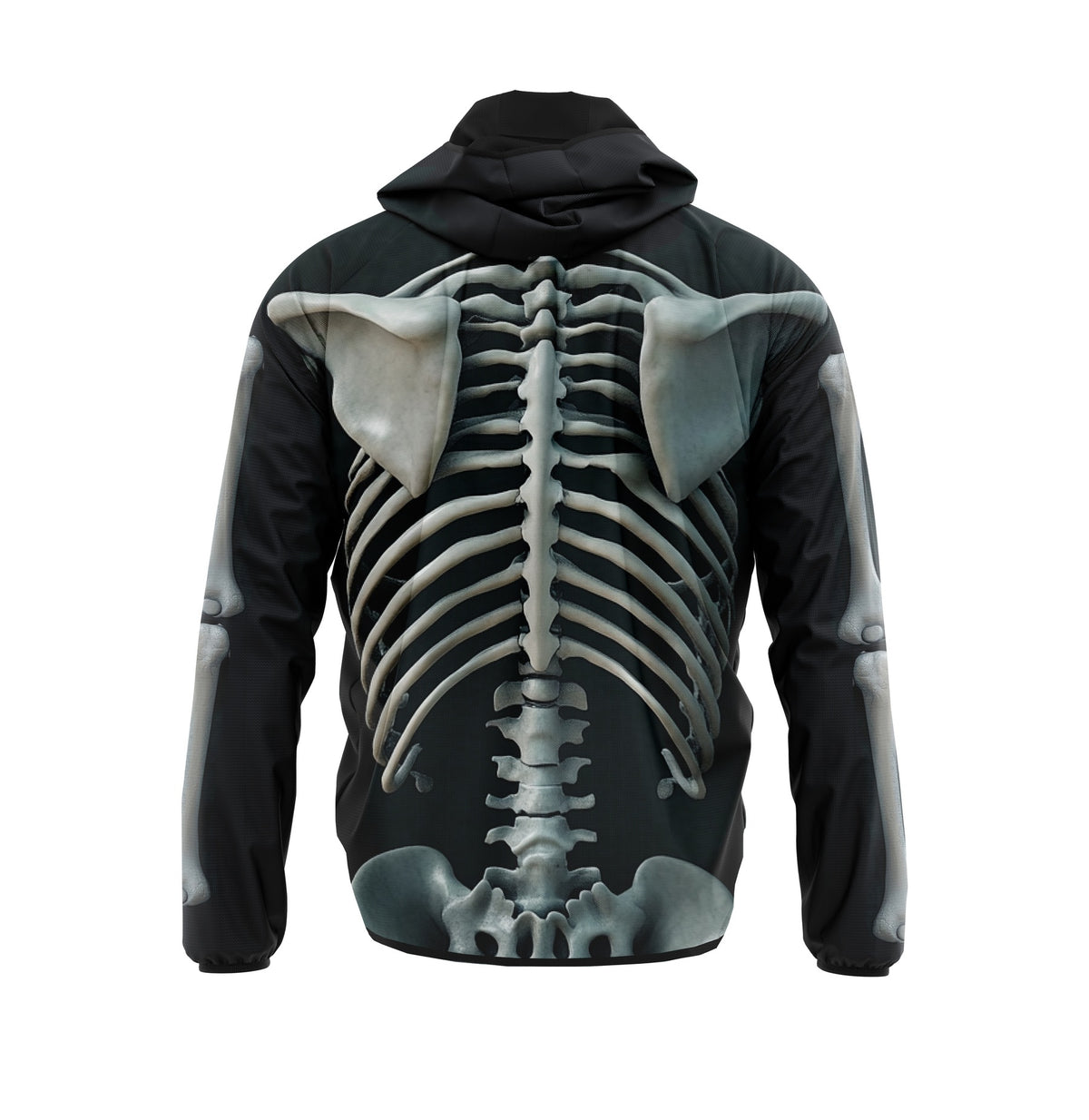 Sport-Windbreaker mit Röntgen-Skelett-Grafikprint